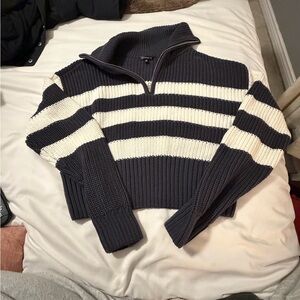 Dynamite Charcoal Knit Zip-Up Sweater